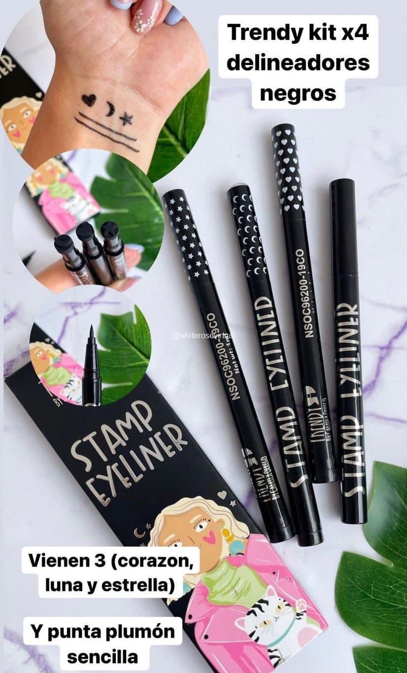Kit X4 Delineadores Estampita Trendy