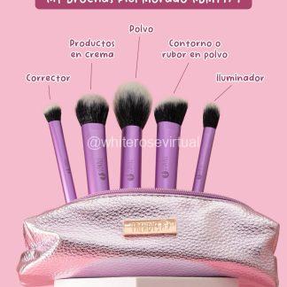 Kit Brochas Piel Morado Trendy