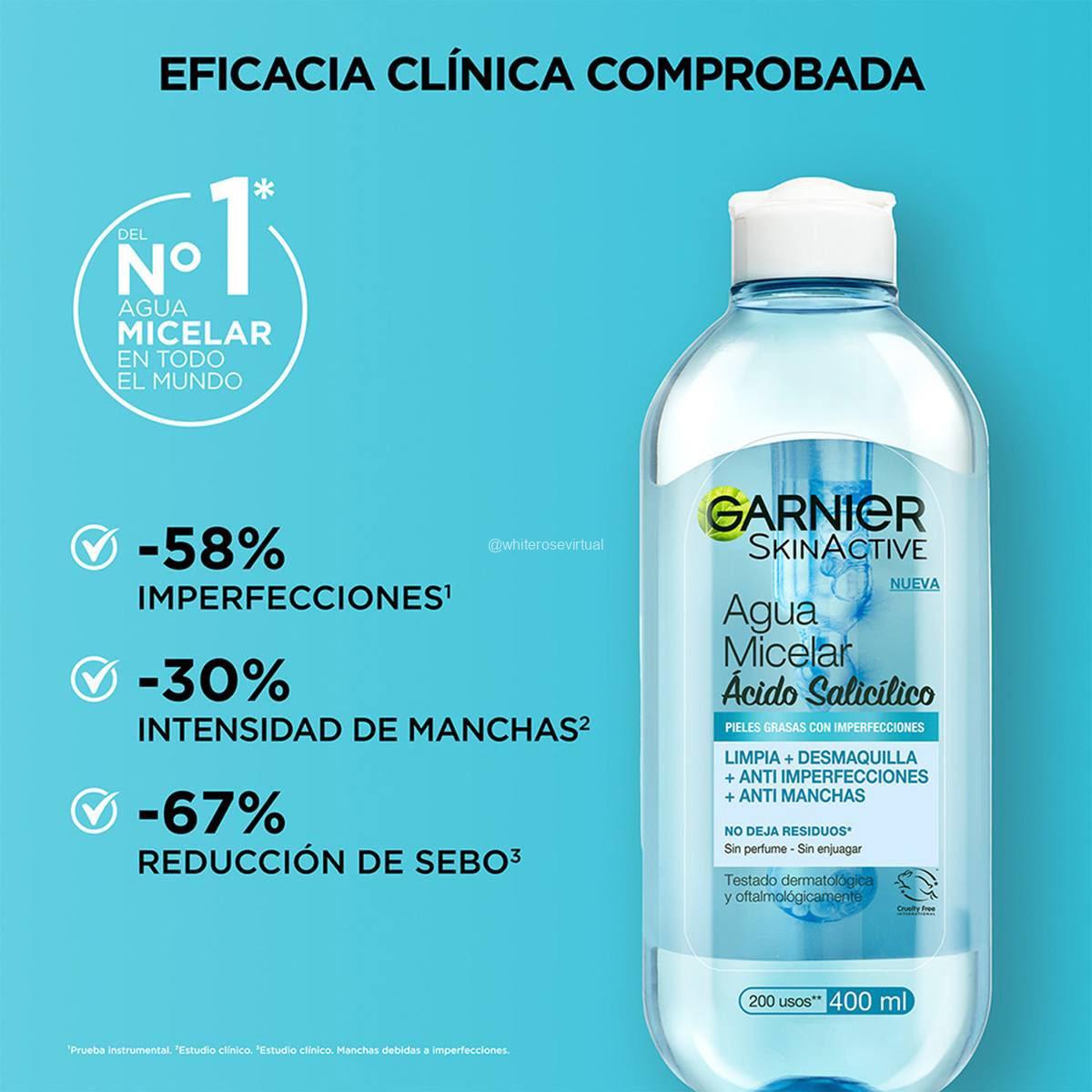 Agua Micelar Acido Salicilico Garnier - Imagen 2